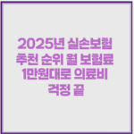 2025년 실손보험 추천 순위 월 보험료 1만원대로 의료비 걱정 끝 1 image 13