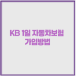 KB 1일 자동차보험 가입방법과 보험료 최대 25% 절약하는 비법 1 image 20