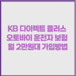 KB 다이렉트 플러스 오토바이 운전자 보험 월 2만원대 가입방법 1 image 29